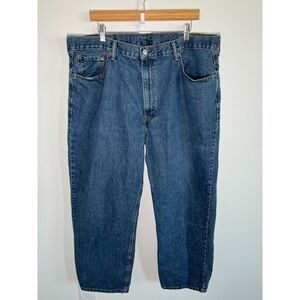 Levis 550 Jeans Mens 42x30 Blue Relaxed Tapered Mid Rise Dark Wash Y2K Denim
